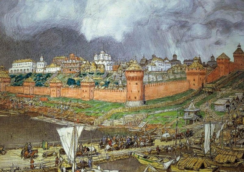 Аполлинарий Михайлович Васнецов «Московский Кремль при Иване III», 1921 год. Фото картины взято из открытого источника
