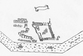 Гижигинская крепость (1757). Рисунок Василия Щетникова