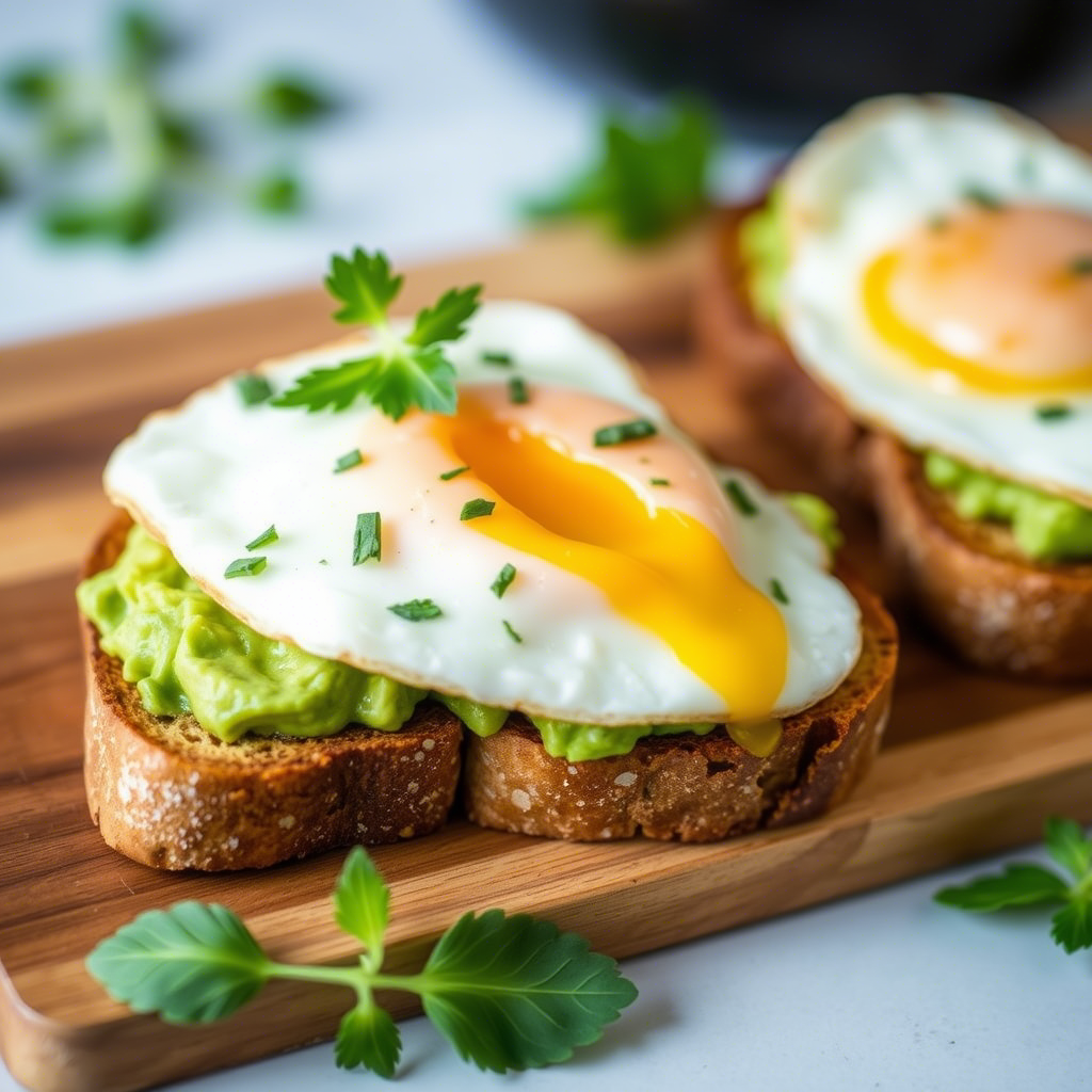 Яичный тост с авокадо