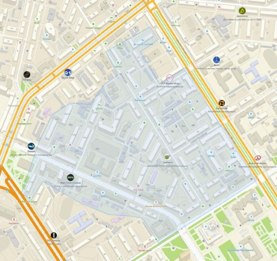    Карта отключений. Источник: barnaul.org