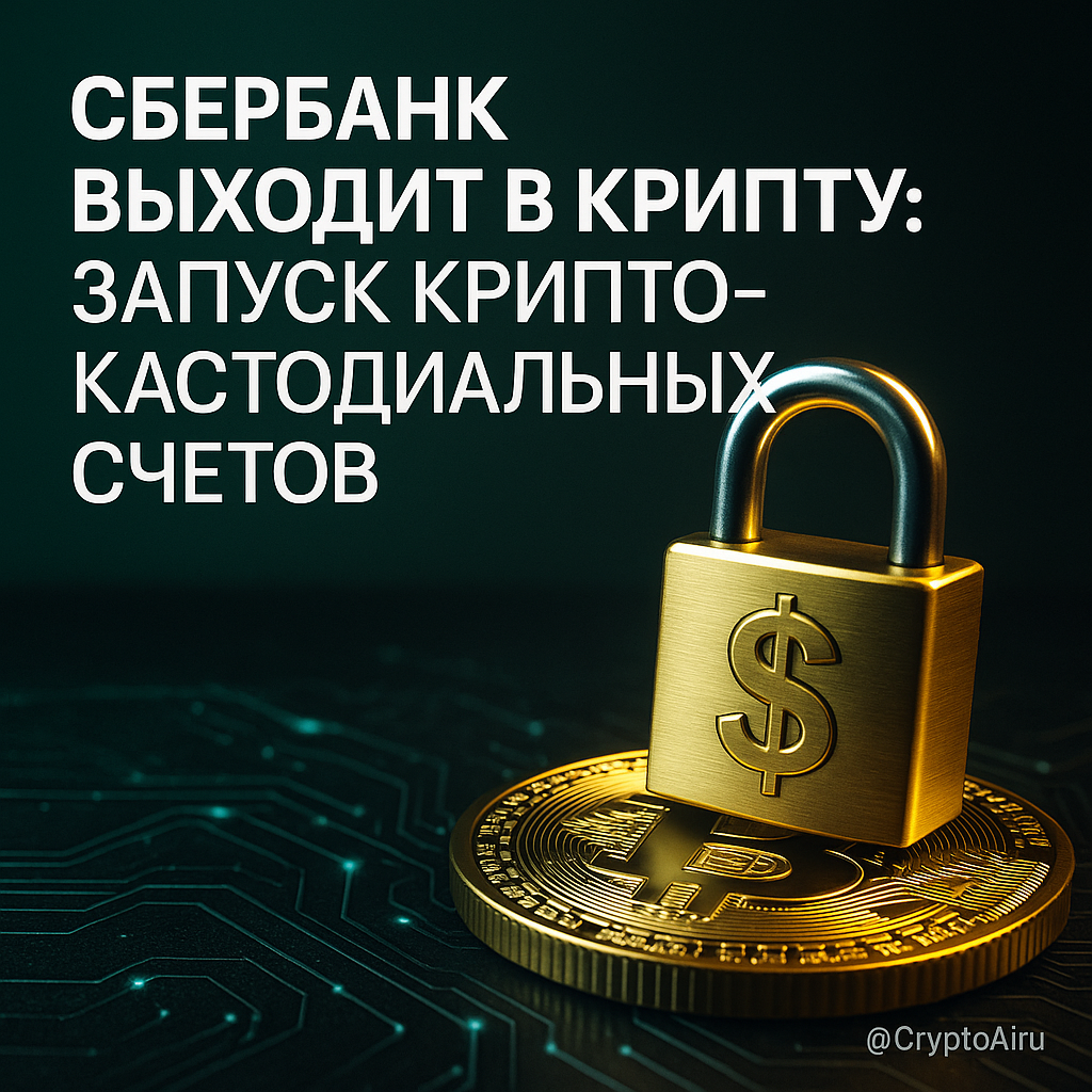 🔐 Сбербанк выходит в крипту: запуск крипто‑кастодиальных счетов