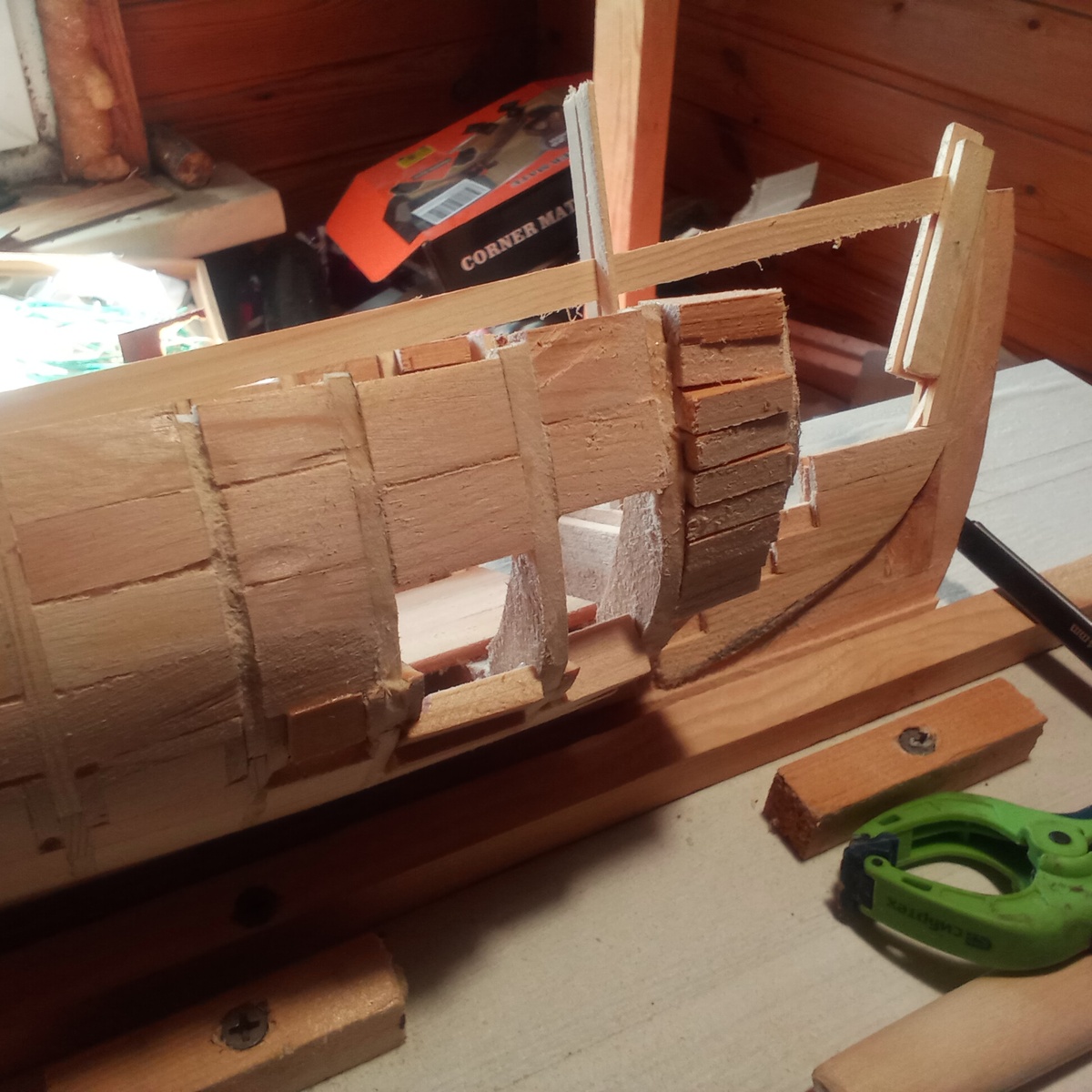 Заполнение Шпаций деревянными вставками