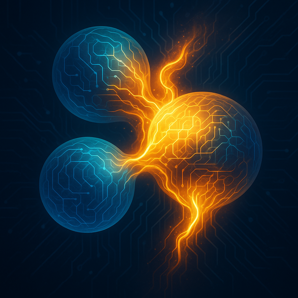 Светящиеся «ядра» разных ИИ‑моделей сливаются в общий поток расплавленного металла, формируя единый сверхмощный агент — визуальная метафора «сплава моделей», повышающего эффективность поиска уязвимостей.