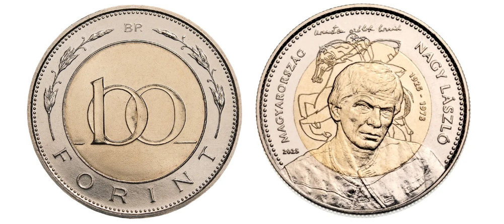    Биметаллическая монета Венгрии с портретом Ласло Надя