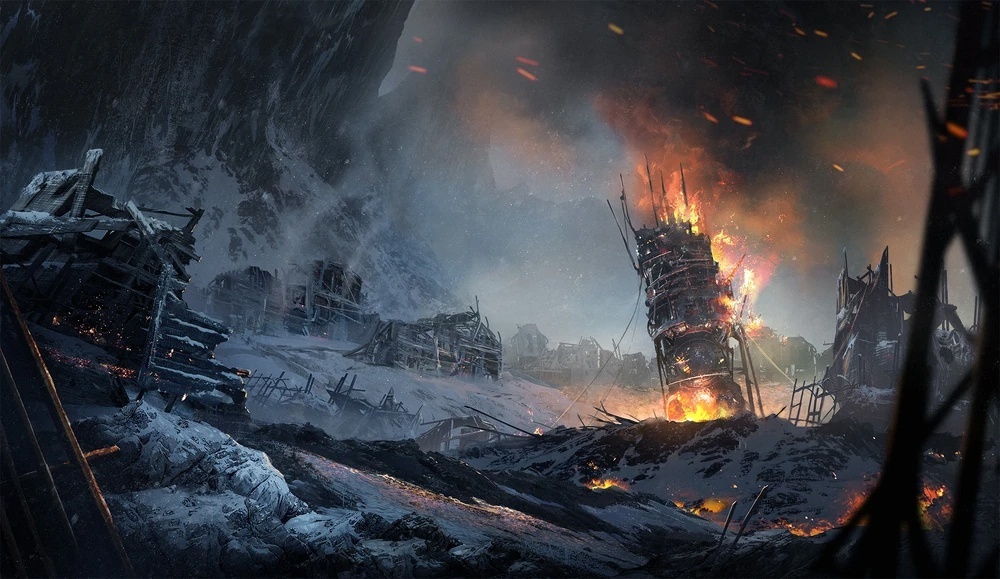 Горящие руины Зимнего дома