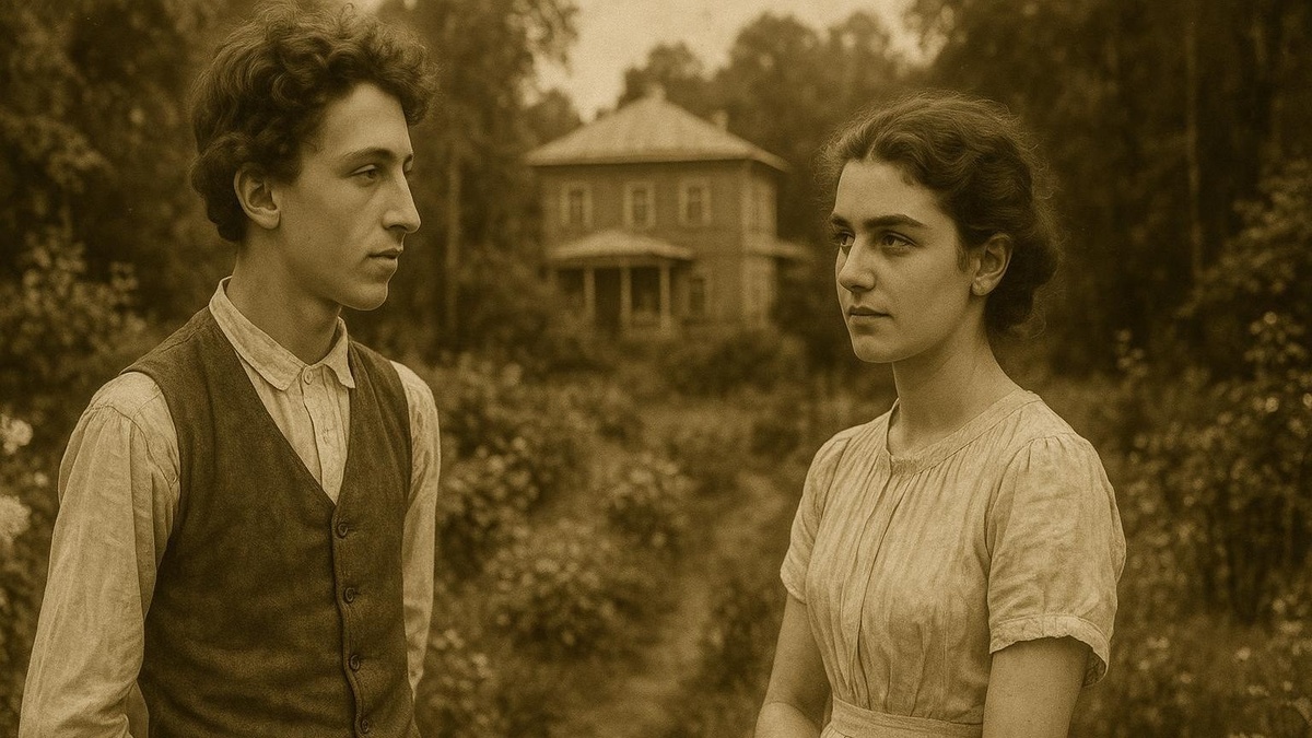 В иллюстративных целях. Александр Блок и Любовь Менделеева. Первая встреча. Нарисовано нейросетью