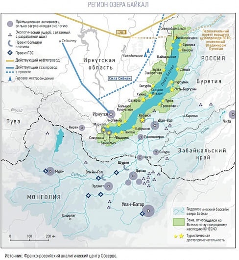 Влияние производственных и экологических факторов в Прибайкалье Монголии и РФ на байкальский бассейн