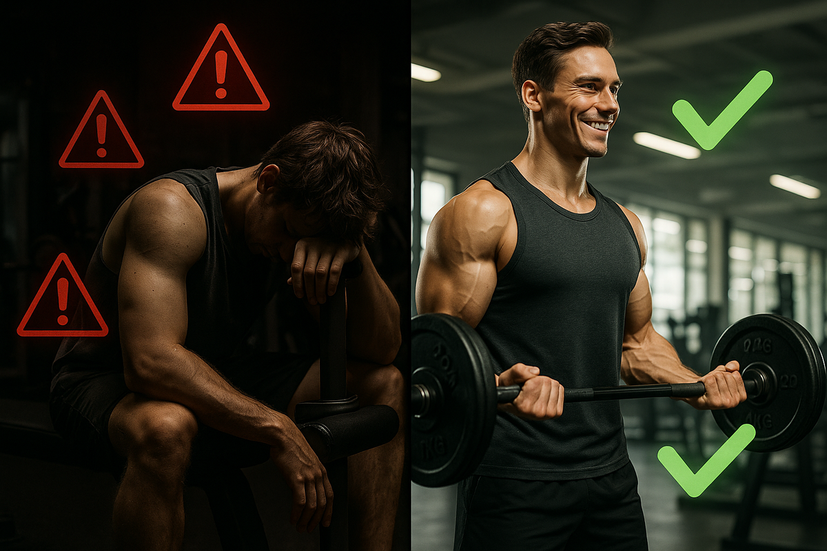 До и после тренировки — усталость и сила.