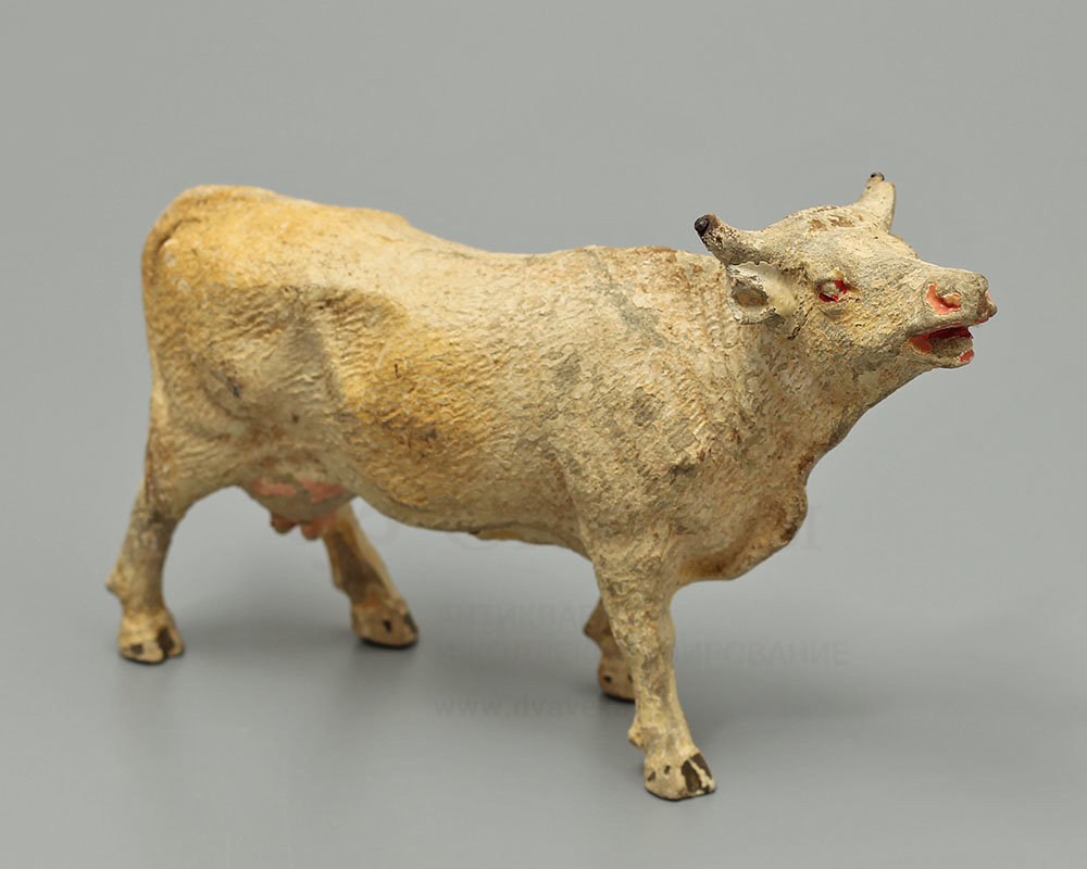 Старинная фигурка, игрушка «Корова», папье-маше, Европа, 1920-30 гг. 