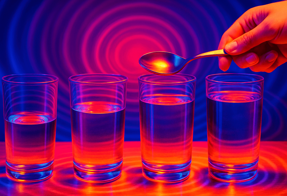    Вода замедляет колебания стенок стакана, и частота звуковой волны снижается.