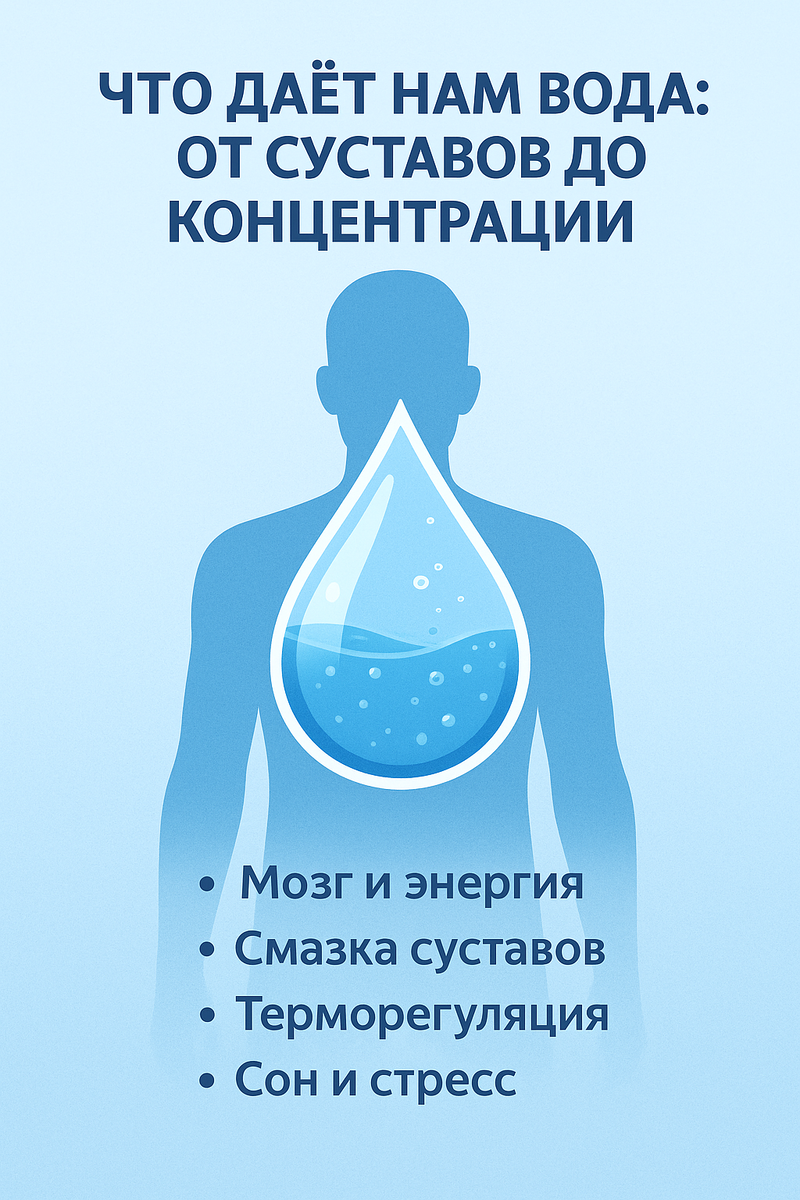 На 80% человек состоит из воды