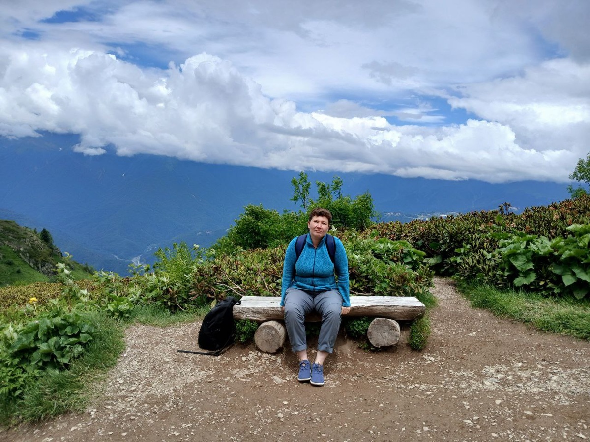 На «Красной поляне». 