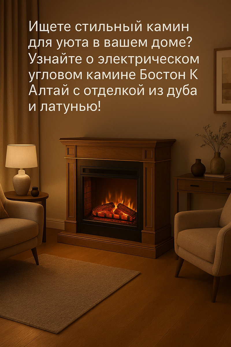    Электрический угловой камин Бостон К Алтай: создайте уют и стиль в вашем доме с помощью инновационных технологий и уникального дизайна Kamin