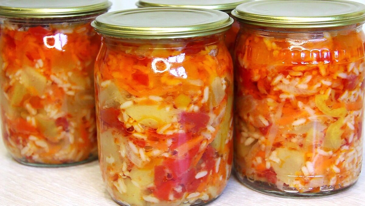 Овощной салат с рисом