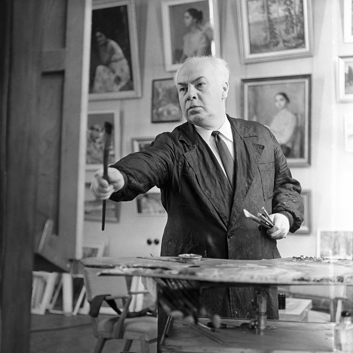    Президент Академии художеств СССР, народный художник СССР Владимир Серов. 1963 / Давид Шоломович / РИА Новости