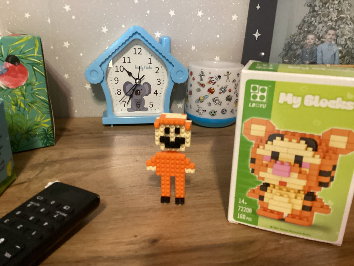 Это было не очень сложно сделать. Конструктор, с помощью которого я это построил находится в Ozon. Ссылка на Ozon-товар: https://www.ozon.ru/product/konstruktor-plastikovyy-3d-tigrenok-195-detaley-1869198657/?at=pZtpgoAD1IQkQVkQUExQ2MKipJplx6S7L2GJRCYwQpDz. Если иконка товара или его картинка не совпадает, попробуйте найти другой конструктор, который похож на этот.