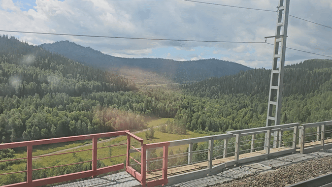 Невероятно-красивый вид из окна поезда