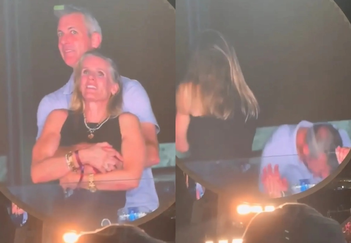 Женщина резко закрыла лицо руками, будто её ударили, а мужчина буквально исчез из кадра — он так быстро пригнулся, что казалось, будто его подкосило.