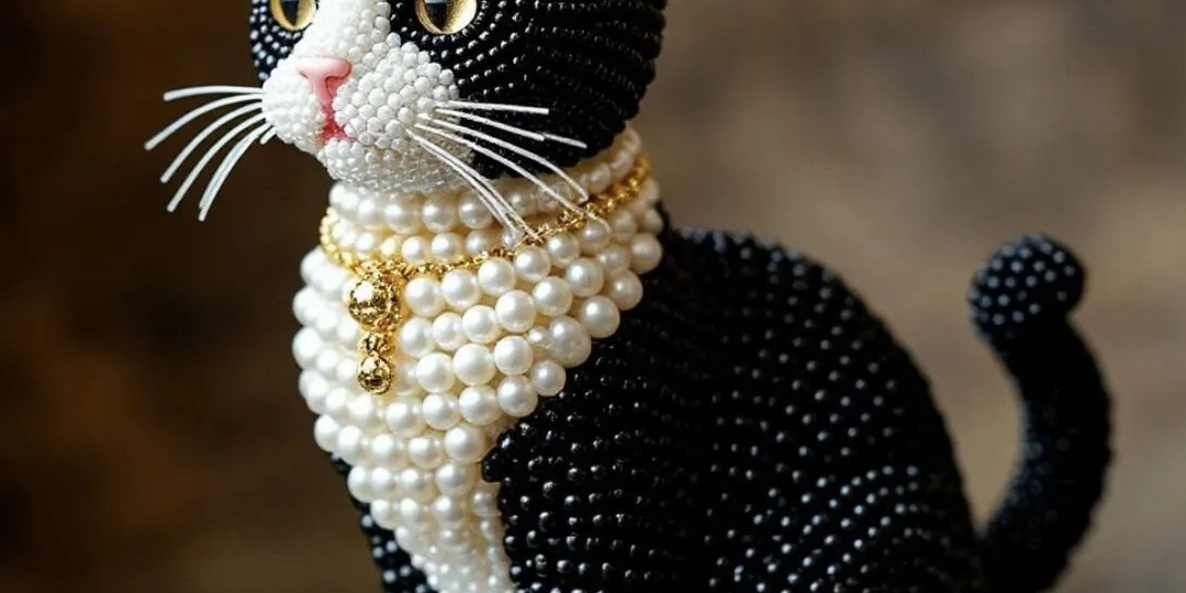 Невероятные кошки из бисера