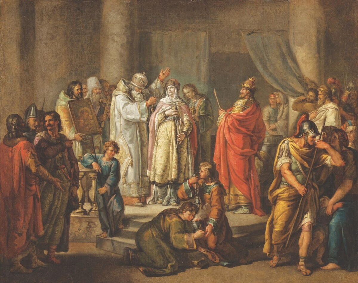  Крещение княгини Ольги в Константинополе. Иван Акимович Акимов. Public Domain