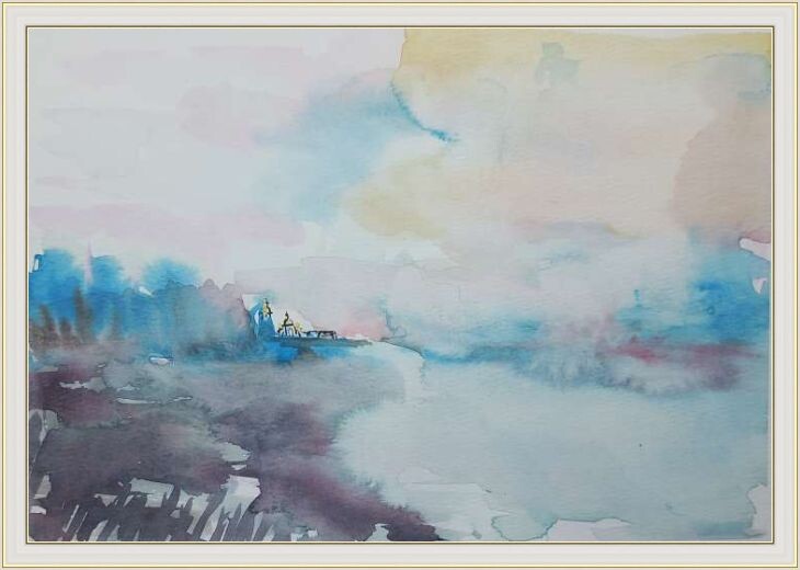 Берлюковский монастырь (2020 г.) Рисунок и строки автора.