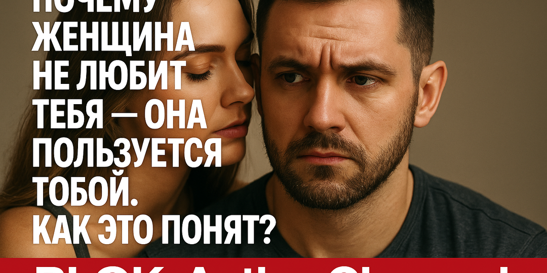 Почему женщина не любит тебя — она пользуется тобой. Как это понять?