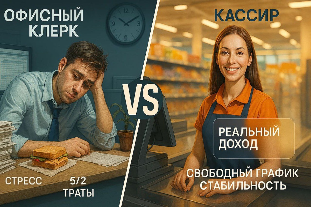Кассир против офисного менеджера: почему работа в ритейле выгоднее в 2025?