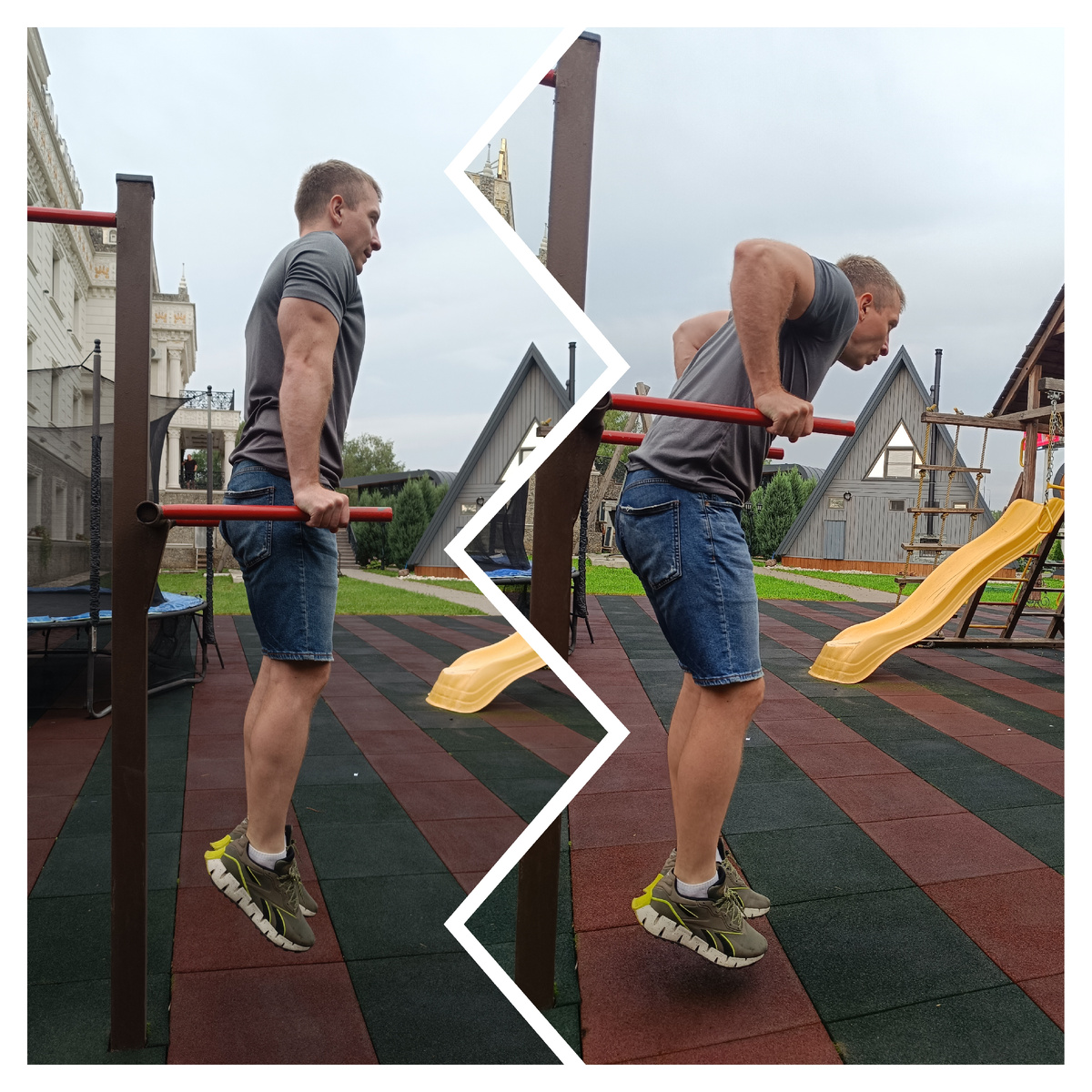 Отжимания на брусьях - 6 подходов в отказ