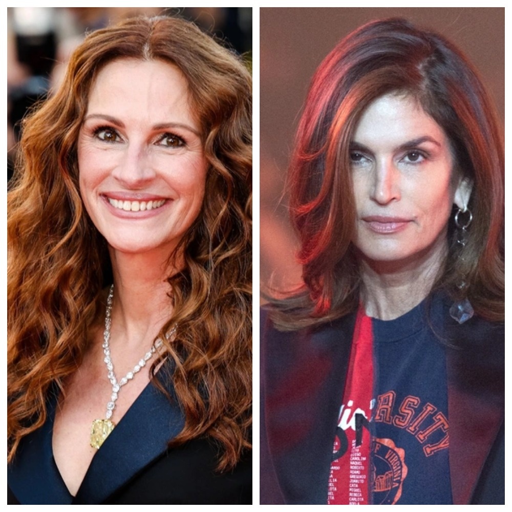 Джулия Робертс (55 лет) и Синди Кроуфорд (57 лет)