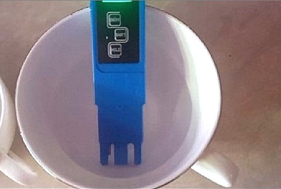 Электроды расчехлены и погружены в воду для замеров.