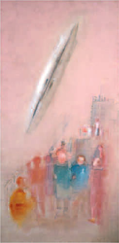    Фото: картина Александра Лабаса «Дирижабль и детдом», 1930 г., alabas.ru