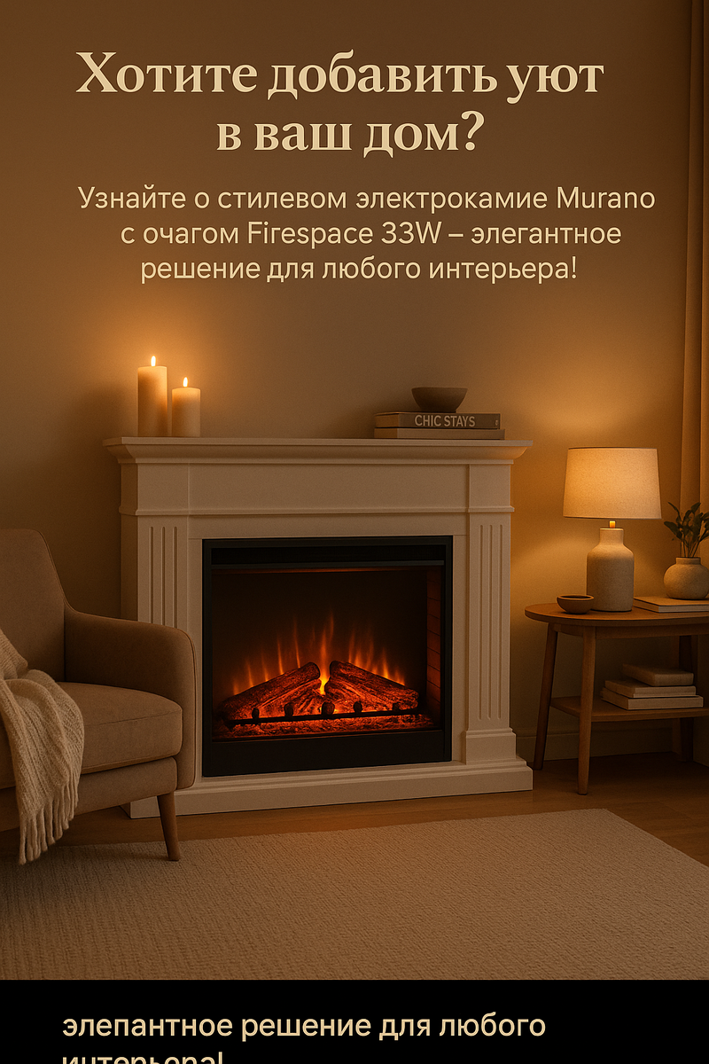    Электрокамин Murano с очагом Firespace 33W создаст уют и стиль в вашем доме — лучшие советы по выбору и использованию! Kamin