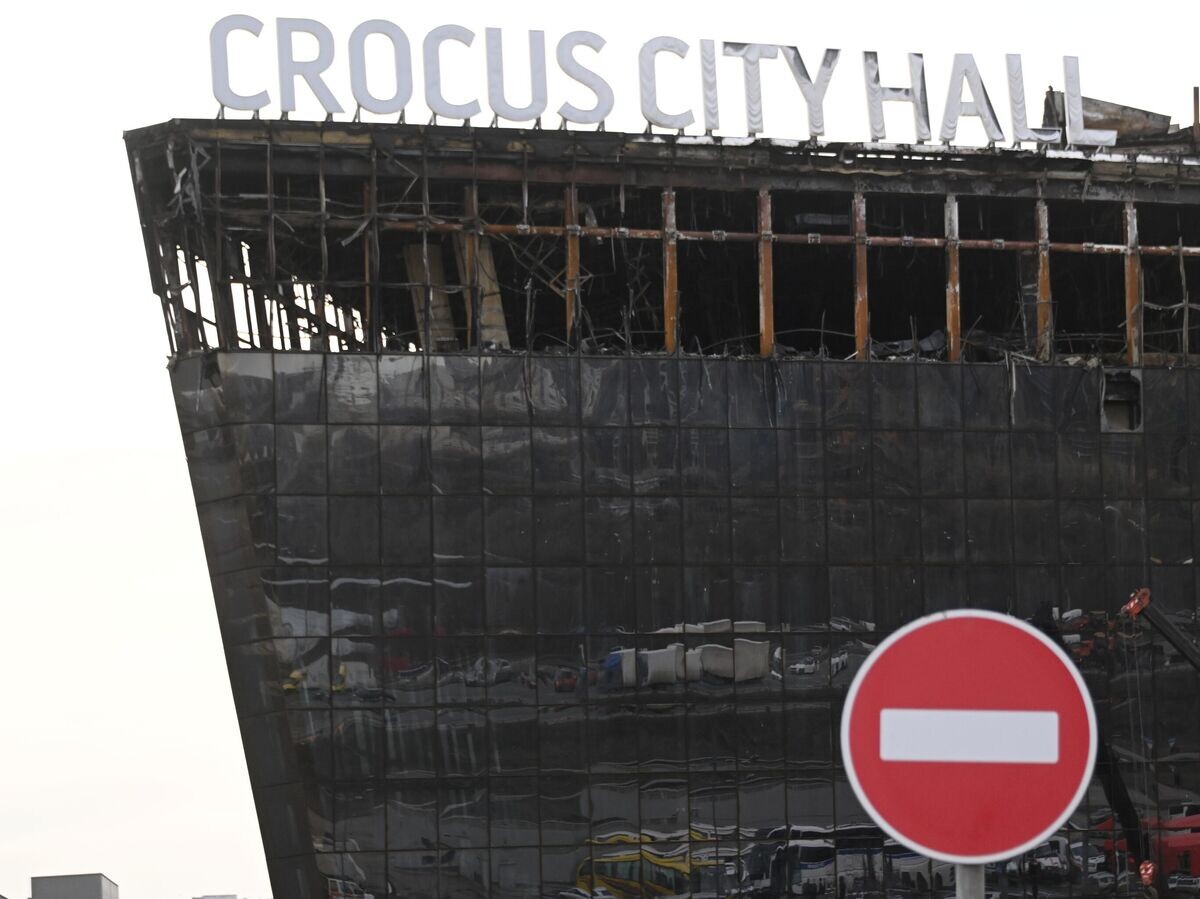    Здание концертного зала "Крокус Сити Холл", где произошел теракт© РИА Новости / Кирилл Каллиников