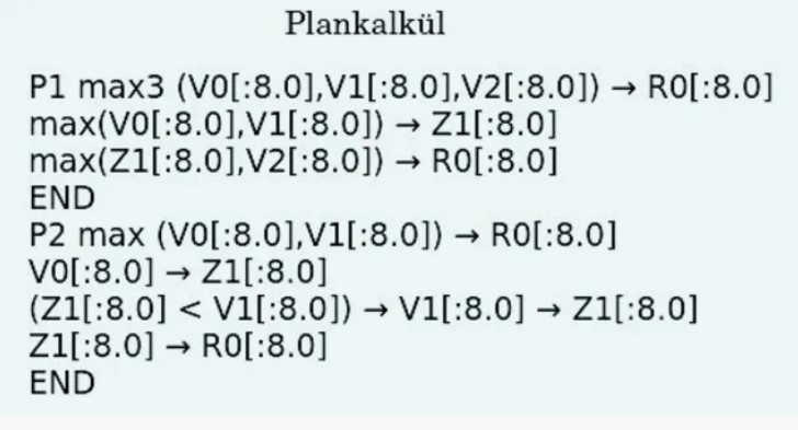 Пример кода на Plankalkül