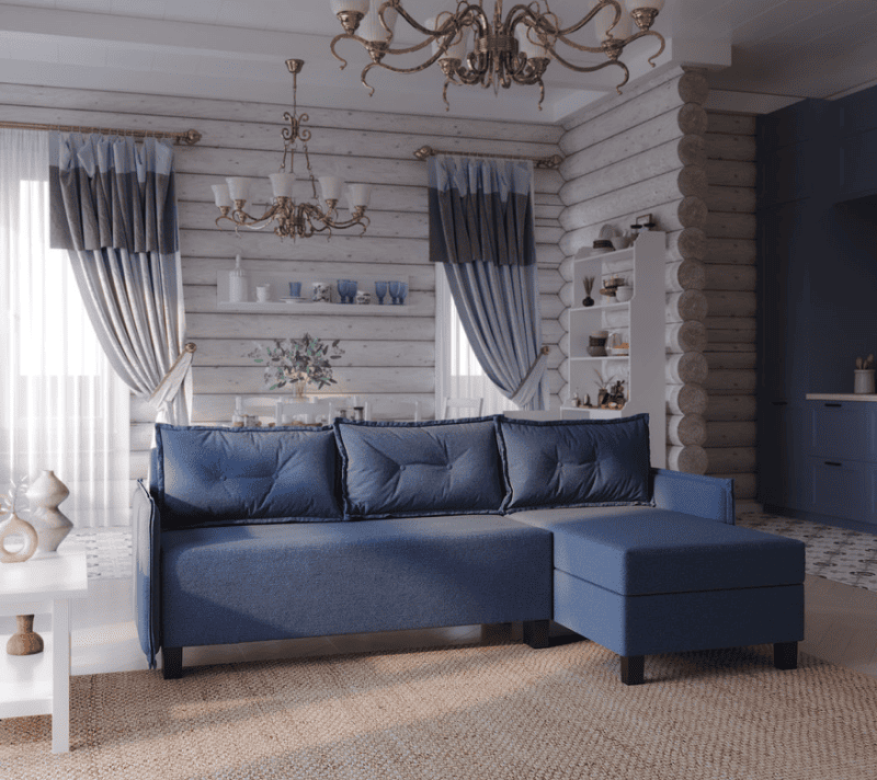 Угловой диван-кровать Kirkas Malmo синий 79