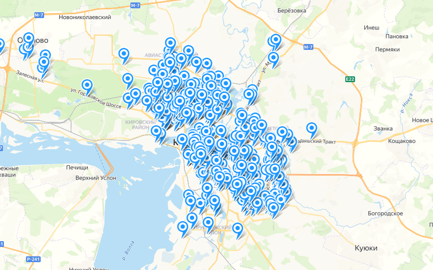 Карта бесплатных точек wi-fi, скриншот: Минцифры РТ