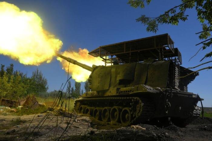 Боевая работа расчёта 152-мм самоходной гаубицы 2С19 «Мста-С» группировки войск «Центр» на Покровском (Красноармейском) направлении, источник Военный Осведомитель