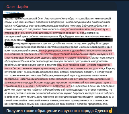    Фото: скриншот Telegram/Олег Царёв