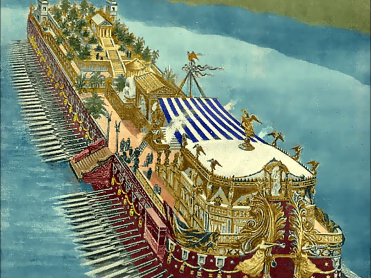 Визуализация одного из кораблей на озере Неми