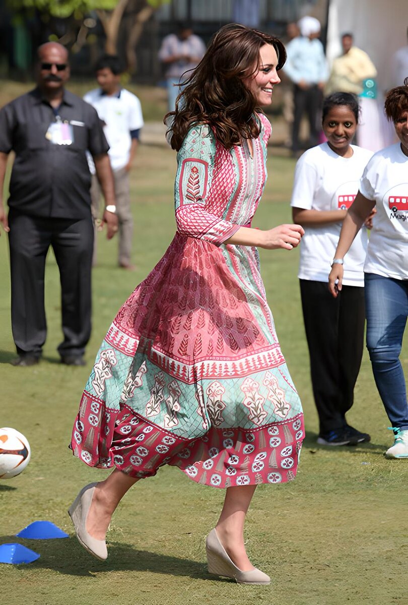 Кэтрин в королевском туре в Мумбаи, 2016 год