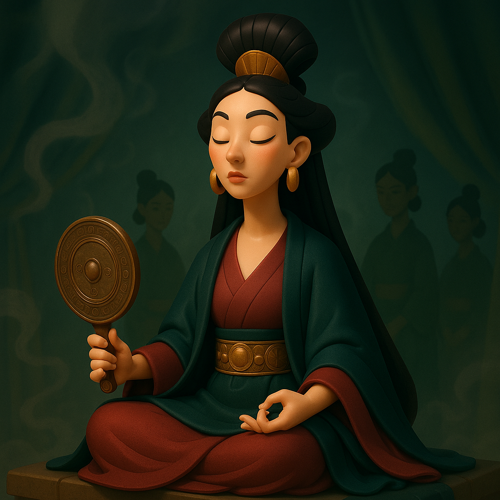 Её не показывали людям. Её голос никто не слышал.
Но если Химико молчала слишком долго — племена замирали.

