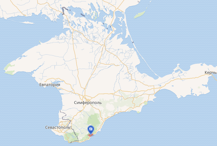 Ялта на карте Крыма