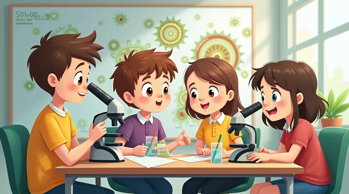    Школьники на практическом занятии по биологии askmy.ru