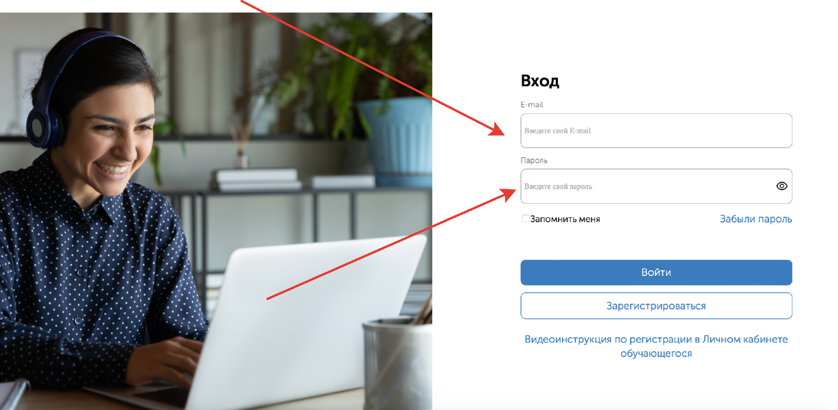 Форма входа через Roweb