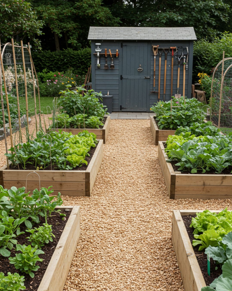 Даже небольшой сарай поможет сделать хранение садового инвентаря организованным и удобным. Источник: Pinterest, Inspiring Simple Living.