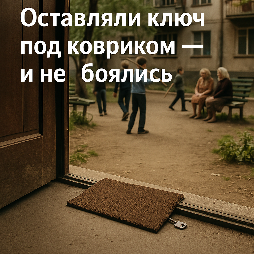 Открытая дверь, ключ под ковриком и играющие во дворе дети — всё, как было раньше. Никто не запирал двери на засов, потому что все знали друг друга и не боялись