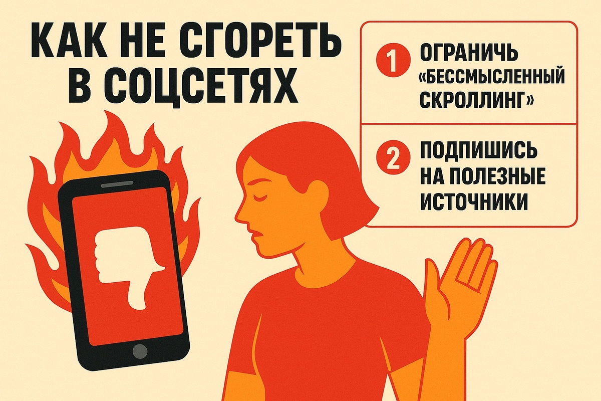 Как не сгореть в соцсетях: 4 лайфхака цифровой гигиены для мозга в 2025