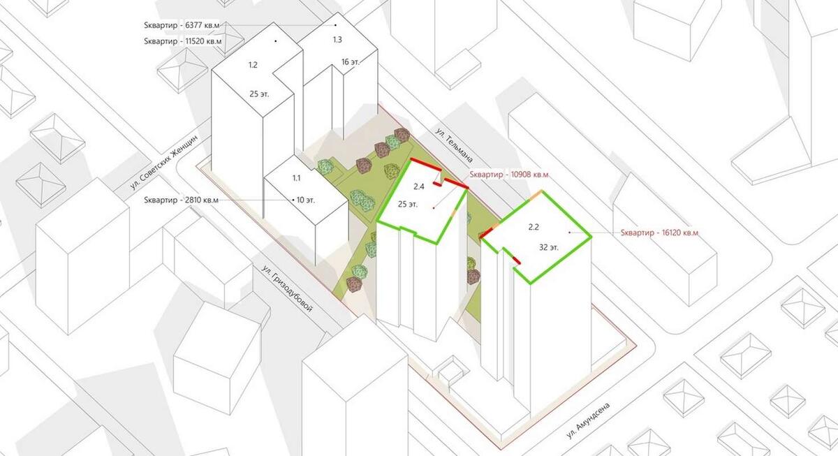 Проект и план застройки ЖК На Амундсена от ЭНКО в Екатеринбурге