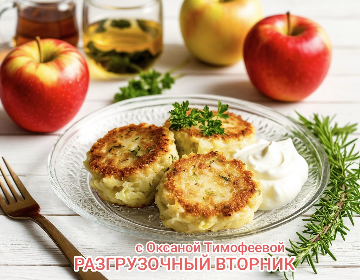 Разгрузочный вторник с Оксаной Тимофеевой. Капустные котлеты.