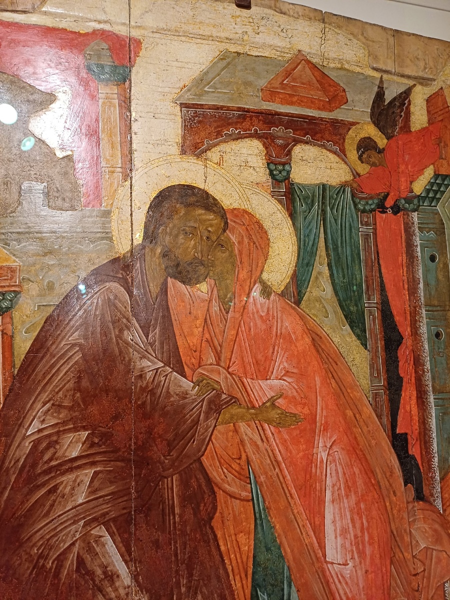Встреча святых праведных Иоакима и Анны у Золотых ворот. 1540-е годы. Псков. Фрагмент. Фото автора